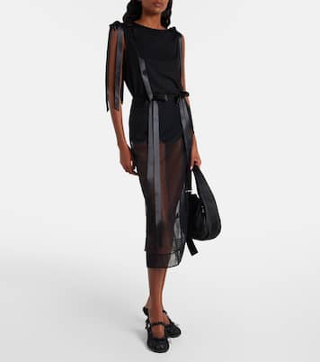 Bow-detail sheer tulle midi skirt  | Simone Rocha