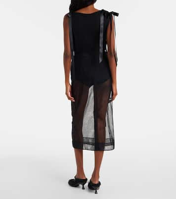 Bow-detail sheer tulle midi skirt  | Simone Rocha