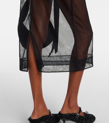 Bow-detail sheer tulle midi skirt  | Simone Rocha
