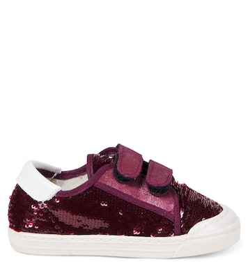 Sequined leather-trimmed sneakers | PèPè