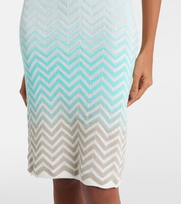 Abito midi in maglia di misto cotone a zig-zag | Missoni