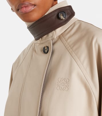 Leather-trimmed cotton and silk jacket | Loewe