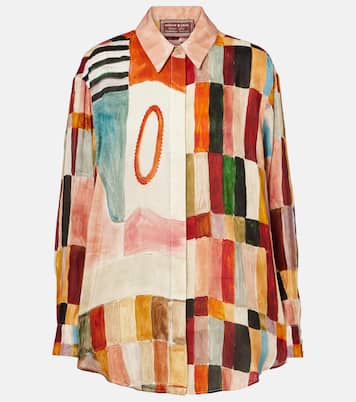 x LRNCE – Chemise Marjorelle imprimée en lin et soie | Alémais