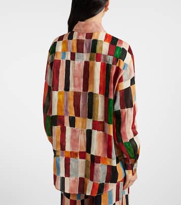 x LRNCE – Chemise Marjorelle imprimée en lin et soie | Alémais