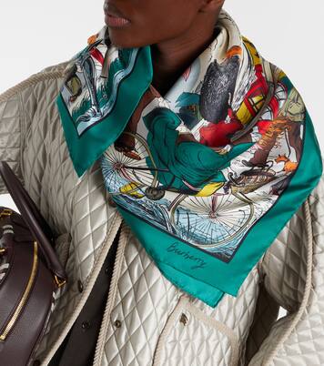 Printed silk twill scarf | Burberry