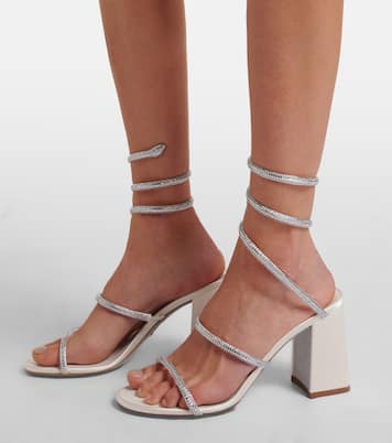 Sandalen 80 aus Satin mit Kristallen | Rene Caovilla