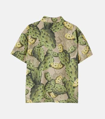 Printed cotton poplin bowling shirt | Dolce&Gabbana Kids