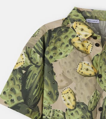 Printed cotton poplin bowling shirt | Dolce&Gabbana Kids