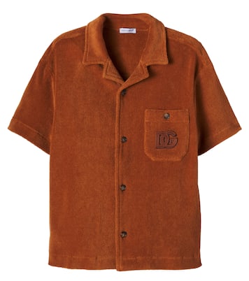 DG cotton terry bowling shirt | Dolce&Gabbana Kids