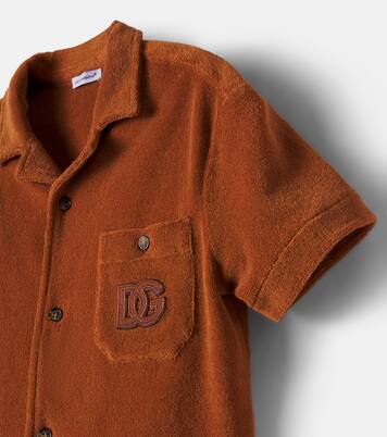 DG cotton terry bowling shirt | Dolce&Gabbana Kids