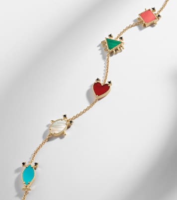 Petits Personnages 9kt gold bracelet with gemstones | Yvonne Léon