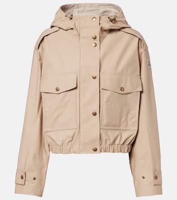 Carex cropped hooded cotton-blend poplin jacket | Moncler