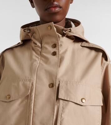 Carex cropped hooded cotton-blend poplin jacket | Moncler