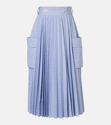 Striped cotton-blend midi skirt | Sacai