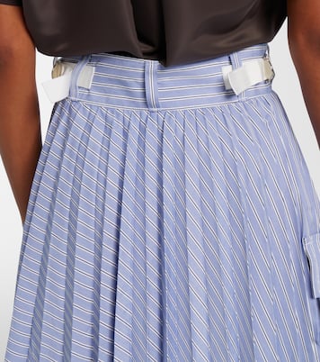 Striped cotton-blend midi skirt | Sacai
