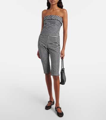 Chiara gingham cotton-blend capri pants | Posse
