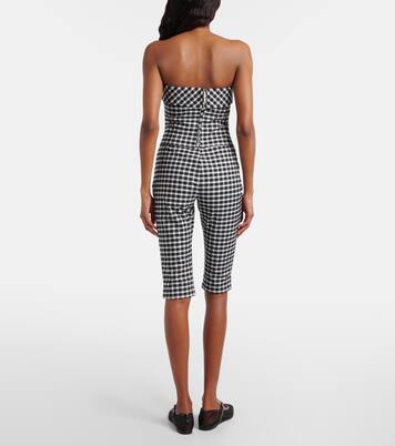 Chiara gingham cotton-blend capri pants | Posse