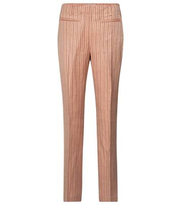 High-rise straight linen-blend pants | Acne Studios