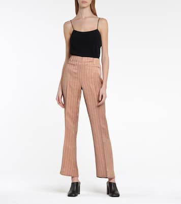 High-rise straight linen-blend pants | Acne Studios