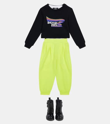 Sudadera de algodón con logo | Balmain Kids
