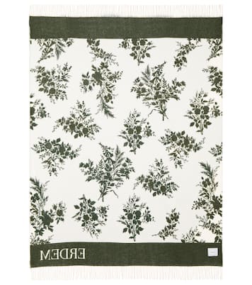 Floral wool and cashmere throw | Erdem