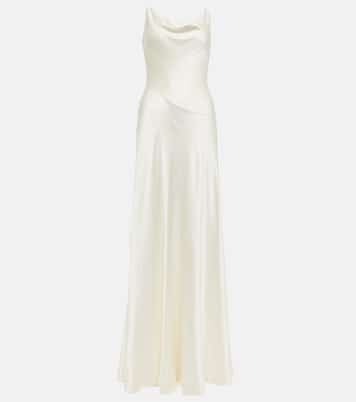 Robe longue de mariée Nadia en satin de soie | Roksanda