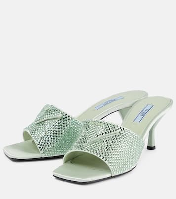 Sandali in raso con cristalli | Prada