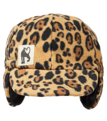 Leopard-print fleece hat | Mini Rodini