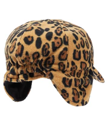 Leopard-print fleece hat | Mini Rodini