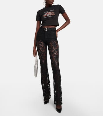 Pantaloni in pizzo a vita alta | Alessandra Rich
