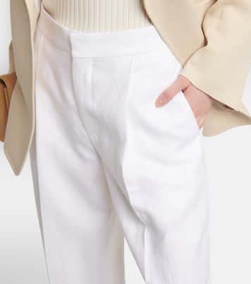 Mid-rise straight linen pants | Chloé