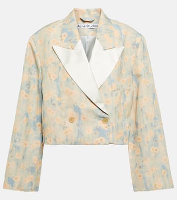 Blazer raccourci oversize à fleurs | Acne Studios