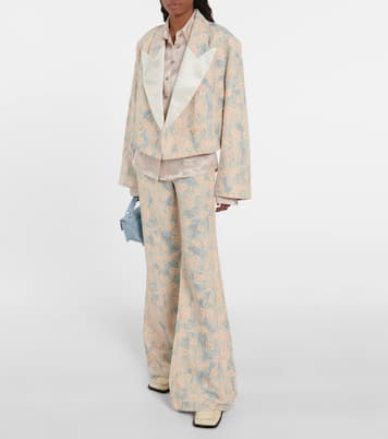 Blazer raccourci oversize à fleurs | Acne Studios