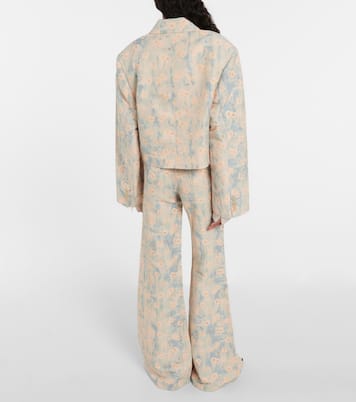 Blazer raccourci oversize à fleurs | Acne Studios