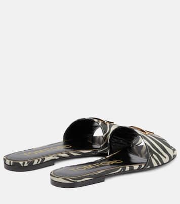 Embellished zebra-print sandals | Tom Ford