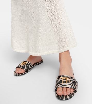 Embellished zebra-print sandals | Tom Ford