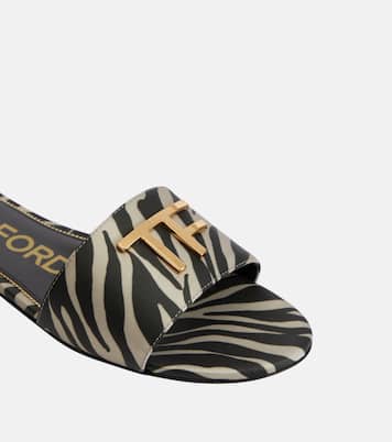Embellished zebra-print sandals | Tom Ford