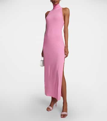 Halterneck jersey maxi dress | Norma Kamali