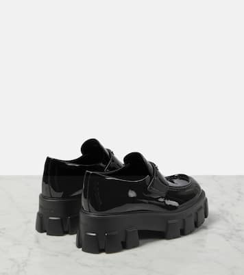 Monolith leather platform loafers | Prada