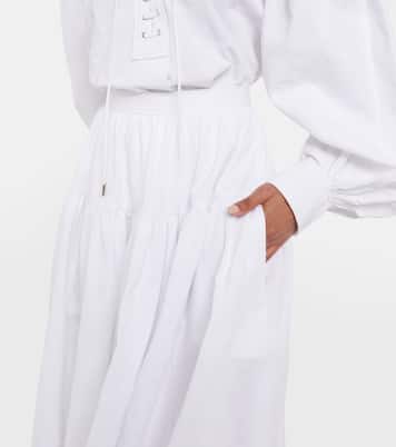 Jupe longue à taille mi-haute en coton | Chloé