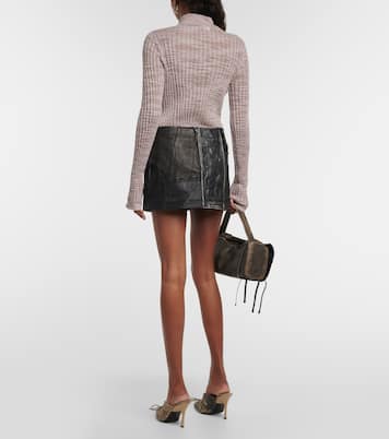 Minifalda de piel con paneles | Acne Studios