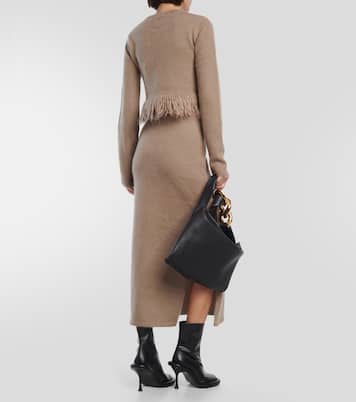 Jupe midi en mohair mélangé | JW Anderson