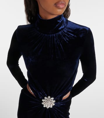 Crystal-embellished velvet maxi dress | Rabanne
