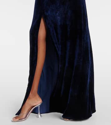 Crystal-embellished velvet maxi dress | Rabanne
