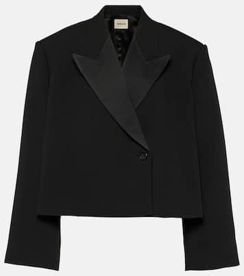 Raymond cropped satin blazer | Khaite