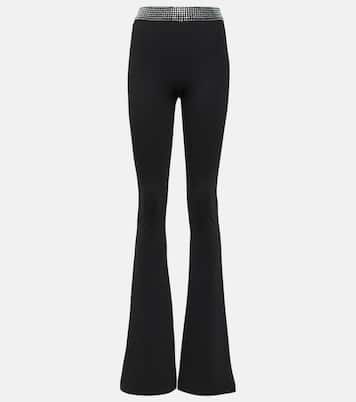 Pantaloni flared in jersey con cristalli | David Koma