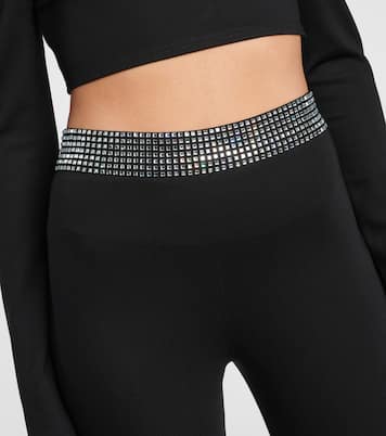 Pantaloni flared in jersey con cristalli | David Koma