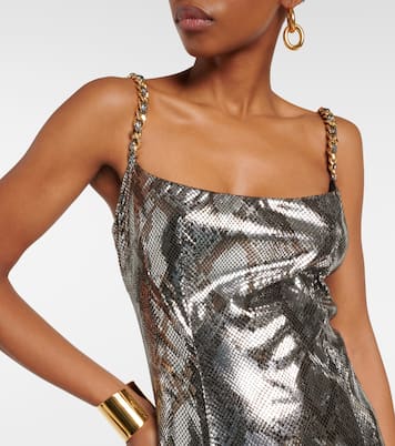 Chain-detail snake-print gown | Balmain