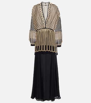 Vestido corto de chifón de seda | Johanna Ortiz