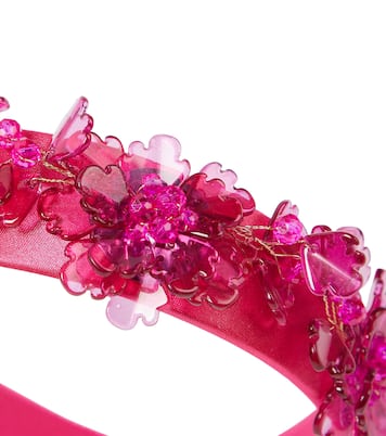 Diadema de satén con adorno floral | Monnalisa